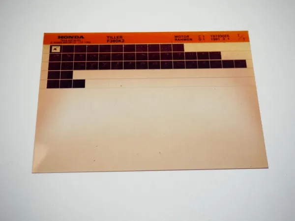 Honda F 360 K 2 Tiller Motorhacke Ersatzteilliste Microfich 3/1991