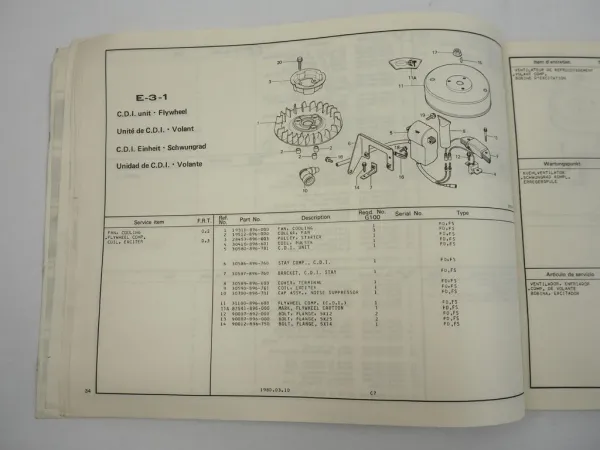 Honda F200 Tiller Motorhacke Ersatzteilliste Parts List 1980