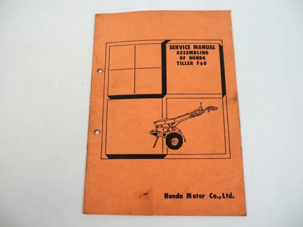 Honda F60 Tiller Einachsschlepper Service Manual Assembling Montageanleitung