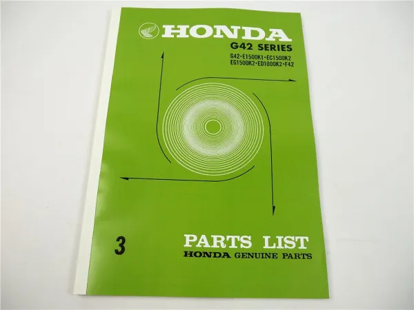 Honda G42 E EC EG 1500 K1 K2 F42 Ersatzteilliste in engl Parts List 1973