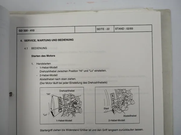 Honda GD 320 410 Diesel Motor Service Training Schulung 1993