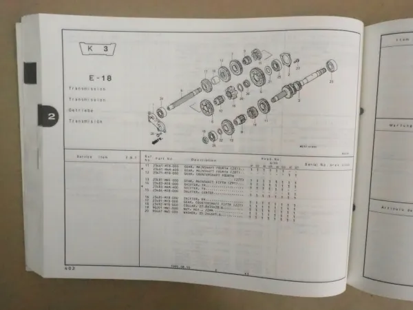 Honda GL1500A 1500SE GoldWing Parts Catalogue Ersatzteilkatalog 1995