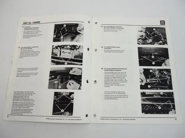Honda GL1500SE Goldwing Motorrad Montageanleitung Betriebsvorbereitung 1997
