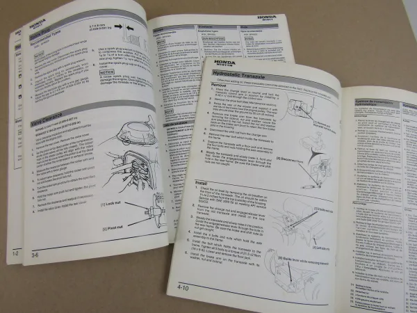 Honda H1011S Mäher Werkstatthandbuch 1993 Reparaturanleitung + Ergänzung 1994