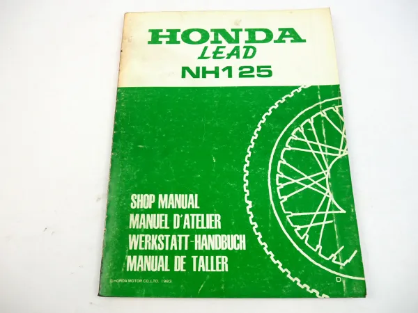 Honda Lead NH 125 Werkstatthandbuch Nachtrag Shop Manual Supplement 1983