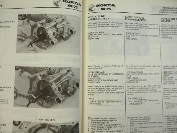 Honda Lead NH 125 Werkstatthandbuch Nachtrag Shop Manual Supplement 1983