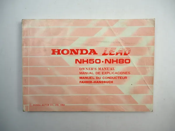 Honda Lead NH 50 80 Motorroller Handbuch Betriebsanleitung Owners Manual 1982