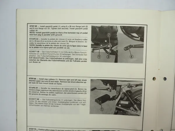 Honda MB80S Motorrad Setup Instructions Montageanleitung 1980