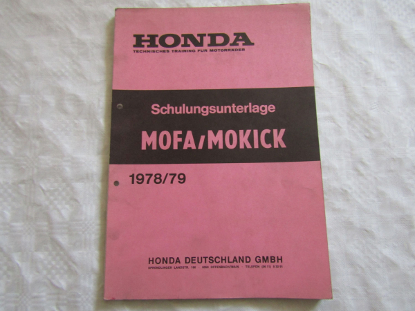 Honda Mofa Mokick Schulungshandbuch Training Werkstatthandbuch 1978/79