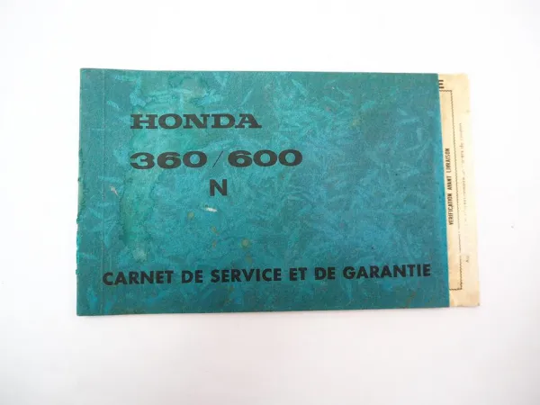 Honda N360 N600 Carnet de service et de garantie 1971