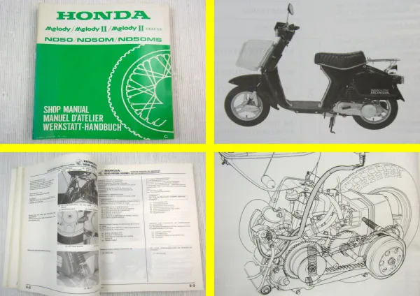 Honda ND50 ND50M ND50MS Melody II Deluxe AB07 Werkstatthandbuch 1982 Shop Manual