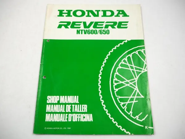 Honda NTV 600 650 Revere RC33 Werkstatthandbuch Reparaturanleitung Nachtrag 1989