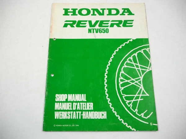 Honda NTV650 Revere RC33 Werkstatthandbuch Reparaturanleitung Nachtrag 1994