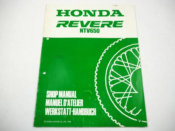 Honda NTV650 Revere RC33 Werkstatthandbuch Reparaturanleitung Nachtrag 1996