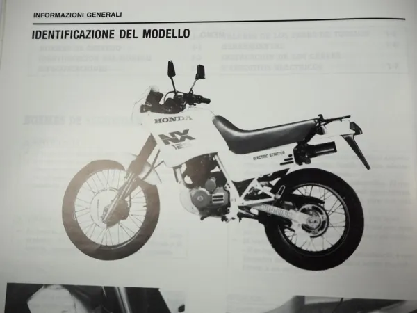 Honda NX 125 Shop Repair Manual 1989 Manuel d´atelier de Taller di Officina