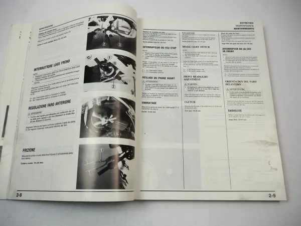 Honda NX 125 Shop Repair Manual 1989 Manuel d´atelier de Taller di Officina
