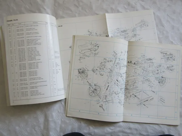 Honda PA50 S DX Spare Parts List Ersatzteilliste in englisch 1978 1981