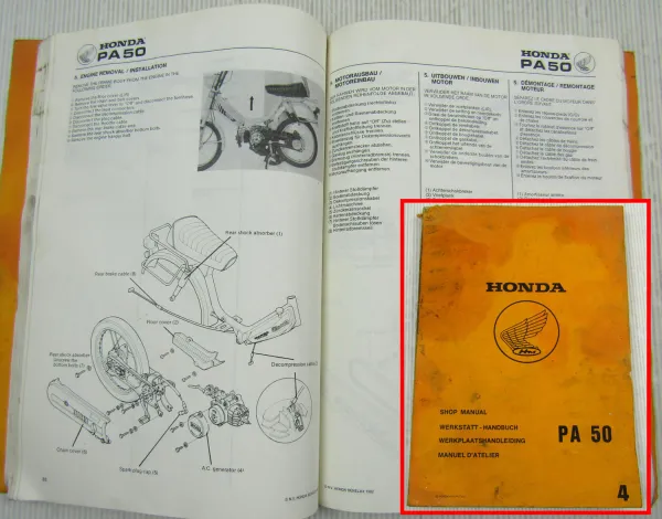 Honda PA50 Werkstatthandbuch Reparaturanleitung Shop Manual 1982