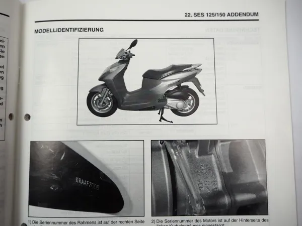 Honda SES 125 150 JF10 Werkstatthandbuch Ergänzung 2002 Orig. Reparaturanleitung