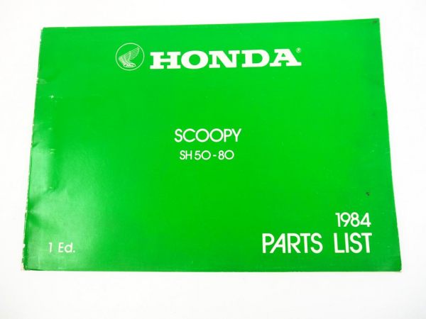 Honda SH50 SH80 E 1984 Scoopy Parts list Ersatzteilliste Teilekatalog