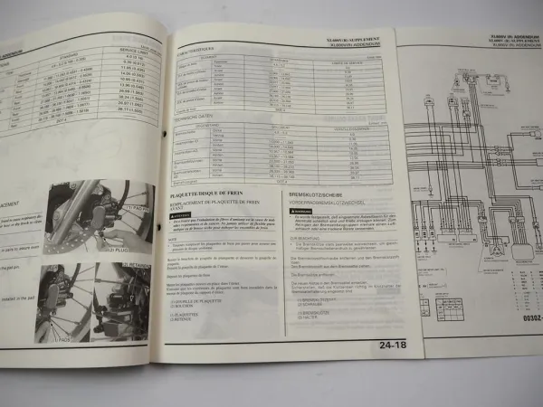 Honda Transalp XL600V R Werkstatthandbuch Reparaturhandbuch Ergänzung 1993