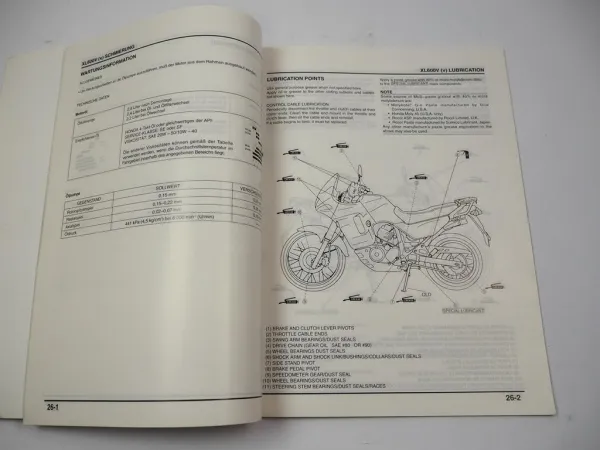 Honda Transalp XL600V v Werkstatthandbuch Reparaturhandbuch Ergänzung 1997