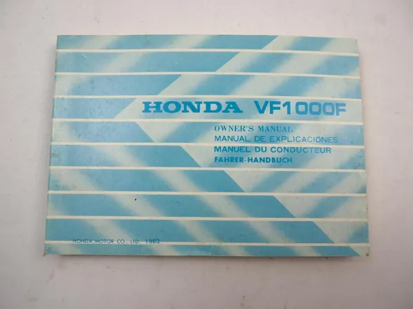 Honda VF1000F Interceptor SC15 Betriebsanleitung Fahrerhandbuch Schaltplan 1983 Owners Manual