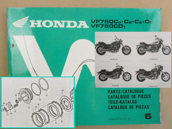 Honda VF750 C CDF Parts Catalogue Ersatzteilkatalog 1995