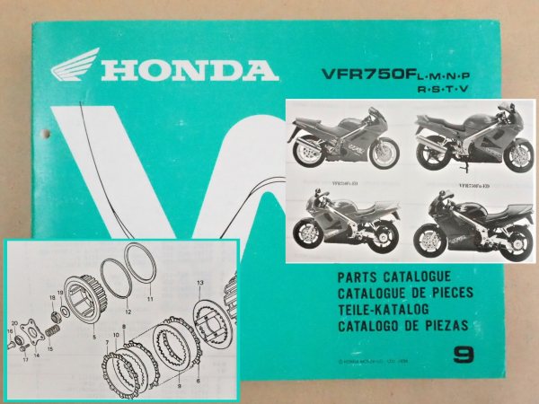Honda VFR750 F Parts Catalogue Ersatzteilkatalog 1996