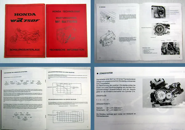 Honda VFR750F Schulungsunterlage + MF-Batterie Technische Information 1985 / 86