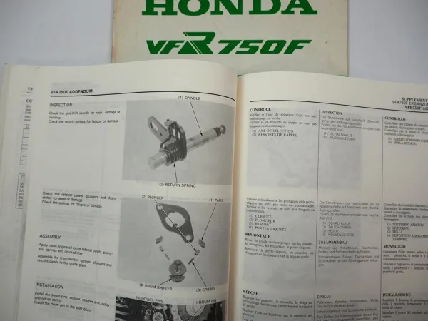 Honda VFR750F Werkstatthandbuch Original Nachtrag 1988 Reparaturanleitung
