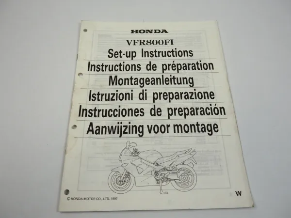 Honda VFR800FI Montageanleitung Set up instructions Instructions de preparation