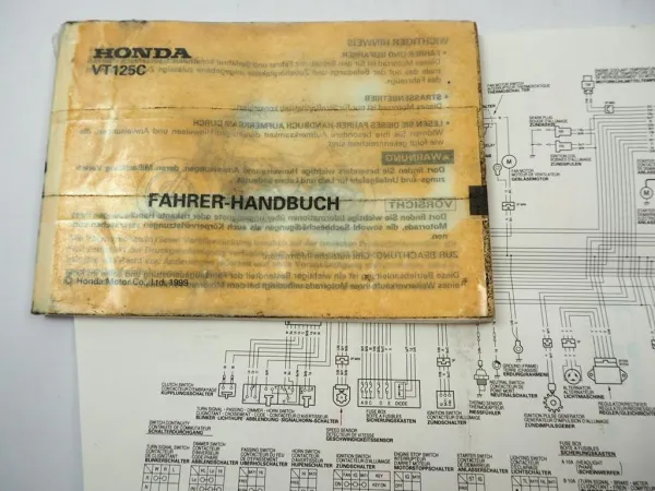 Honda VT125C Shadow Fahrerhandbuch Transalp Betriebsanleitung Bedienung 1999