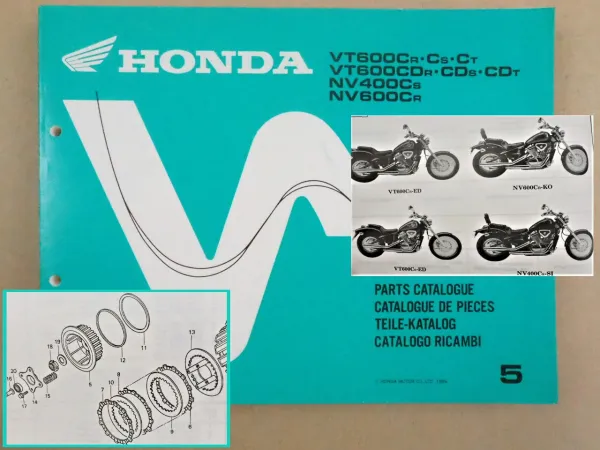 Honda VT600 C CD NV400 C NV600 C Parts Catalogue Ersatzteilkatalog 1995