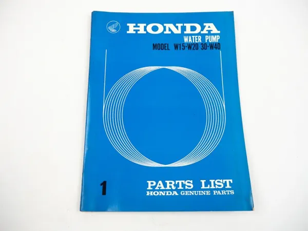 Honda W 15 20 30 40 Wasserpumpe Ersatzteilliste Parts List 1969