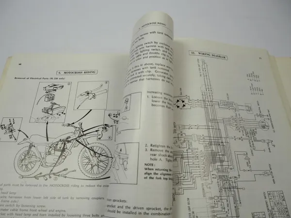 Honda XL250 K1 K2 K3 XL350 K1 K2 Repair Shop Manual Reparaturanleitung 1975