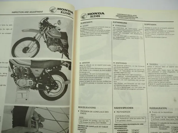 Honda XL250S Reparaturanleitung Werkstatthandbuch Shop Manual 1978