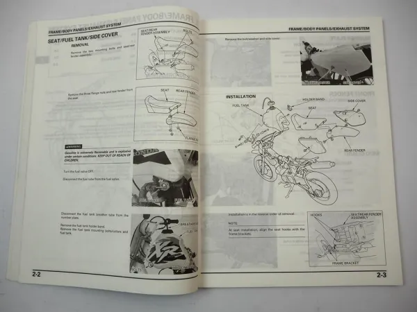 Honda XR70R Dirt Bike Shop Repair Manual & Maintenance 1996 Werkstatthandbuch in englisch