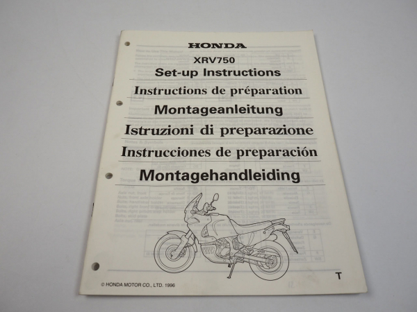 Honda XVR750 Montageanleitung Set up instructions Instructions de preparation