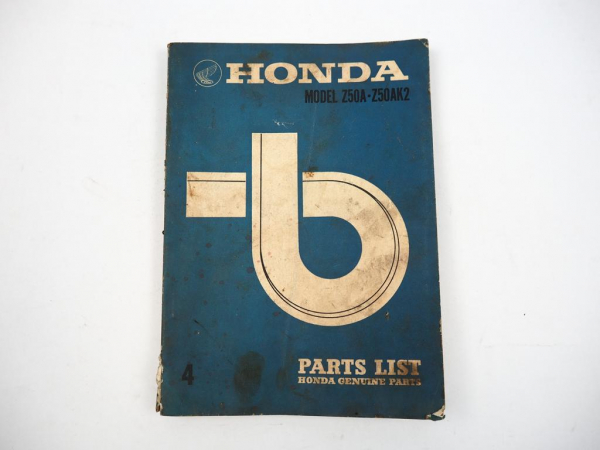 Honda Z50A Z50AK2 Parts List Ersatzteilliste Ersatzteilkatalog Monkey 1971