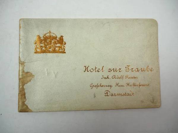Hotel Zur Traube Darmstadt Inhaber A. Reuter ca. 1910 Broschüre