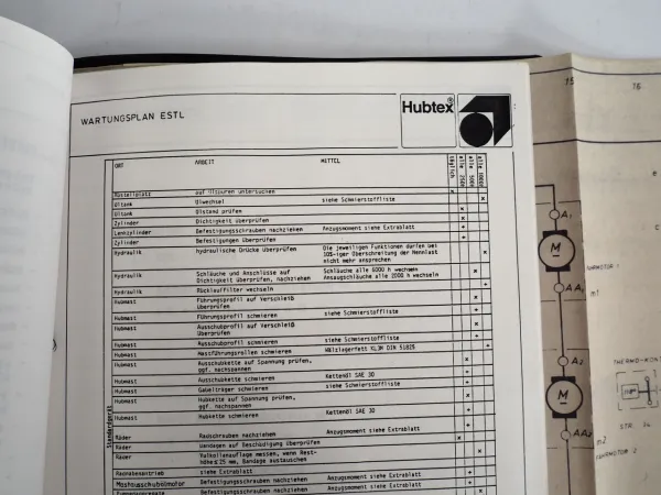 Hubtex ESTL 5.0 Seitenstapler Wartungsanleitung Schaltplan 1976