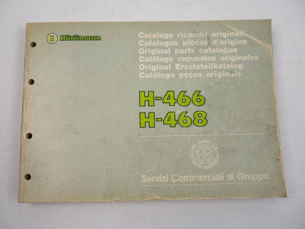 Hürlimann H 466 468 Traktor Ersatzteilliste Parts List Catalogo Ricambi 1988