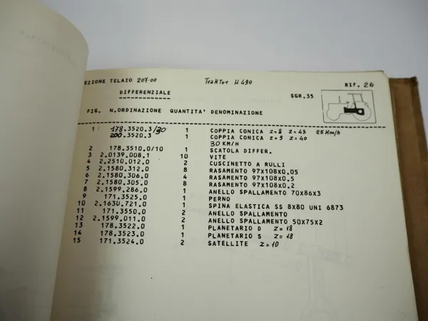 Hürlimann H-490 Schlepper Ersatzteilliste Parti di ricambio ca. 1979