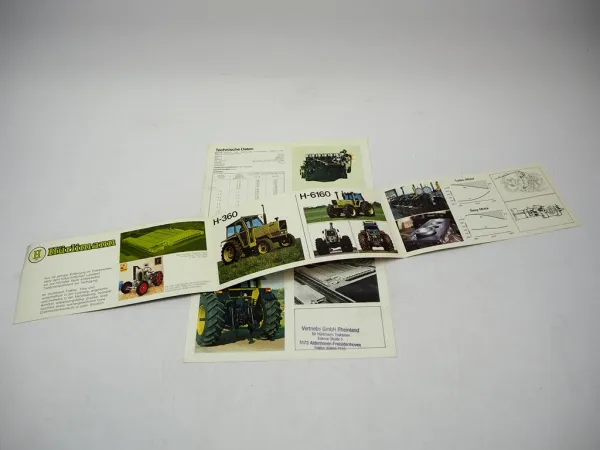 Hürlimann H-6160 A Traktor Prospekt H-360 - 6200 + A Programm Techn. Daten 1979