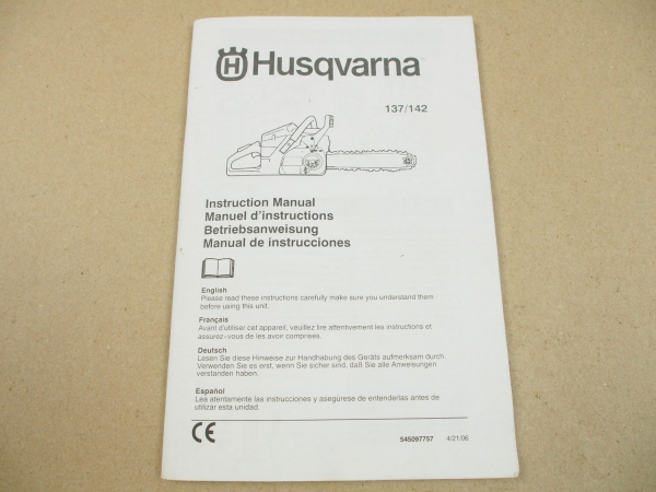 Husqvarna 137 142 Instruction Manual Betriebsanleitung Manuel instructions 2006