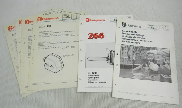 Husqvarna 266 Kettensäge Motorsäge Ersatzteilbild-Katalog Parts List 3/84
