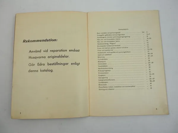 Husqvarna 27 227 28 228 29 229 30 230 Motorcyklar Delar Ersatzteilliste 1953