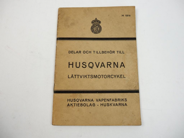 Husqvarna Lättviktsmotorcykel Motorfahrrad Delar Tillbehör Ersatzteilliste 1939
