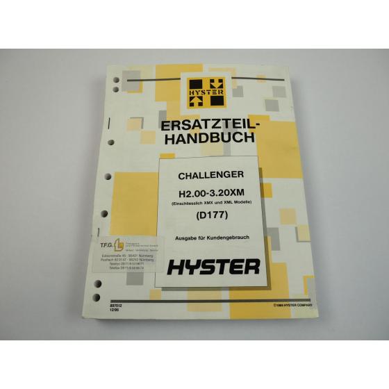 Hyster H2.00-3.20 XM XMX XML Challenger D177 Ersatzteilliste 1995